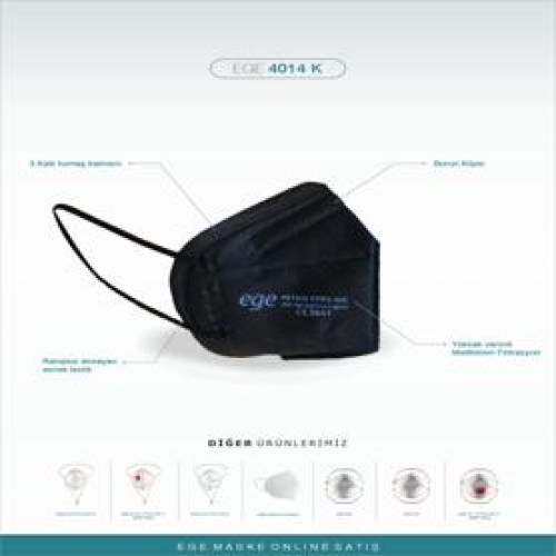 EGE FFP2 4014-K NR N95  Ventilsiz Maske 700 Adet Siyah